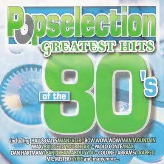Popselection Greatest Hits of the 80's albumcover met grote groene 80's cijfers.