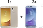 Samsung J5 2017 Hoesje - Samsung Galaxy J5 2017 hoesje siliconen case transparant cover - 2x Samsung J5 2017 Screenprotector