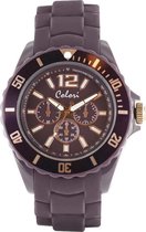 Colori Classic Chic 5 COL250 Horloge - Siliconen Band - Ø 44 mm - Paars