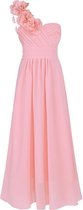 Feest jurk KIDS lang one shoulder Roze 6 kleuren