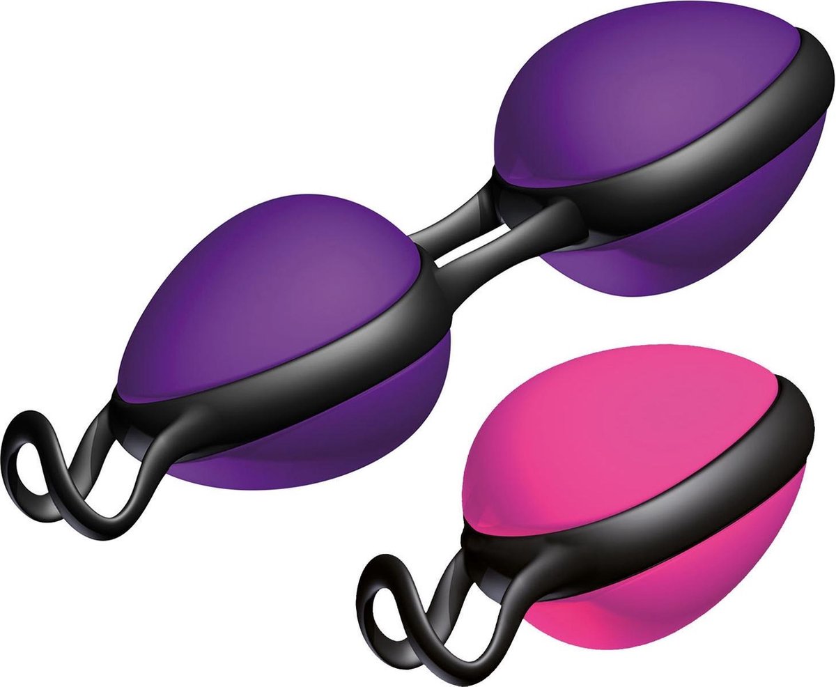 JOYDIVISION Joyballs Secret Set - Loveballs Single Roze & Duo Violet | Vaginale bollen voor bekkenbodem fitness | Compatibel met glijmiddelen op waterbasis en siliconen