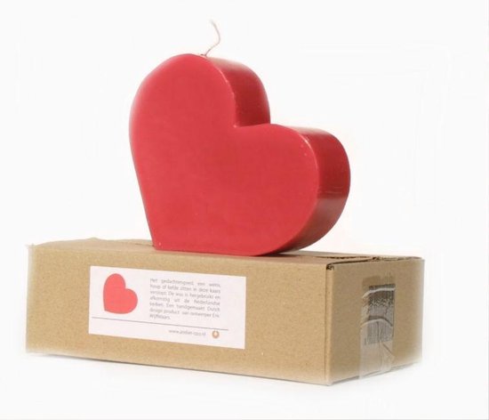 Op het randje verzoek min Hart kaars klein rood |liefde cadeau Valentijnsdag kado | bol.com