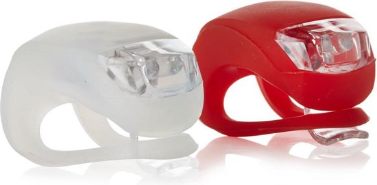 LED Silicone Fiets Lampjes inclusief batterij - Achterlamp - Koplamp - Rood  - Wit | bol.com