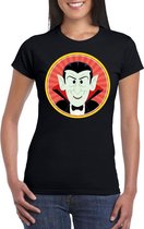 Halloween Halloween vampieren Dracula t-shirt zwart dames - Halloween kostuum M