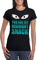 You are my midnight snack Halloween zombie t-shirt zwart dames M