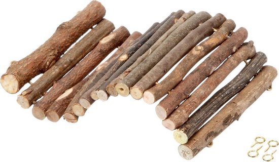 Flamingo Konijnenspeelgoed wilgenbrug - Bruin - 16 x 27 cm