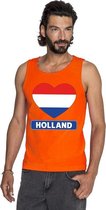 Oranje Holland hart vlag tanktop heren XL