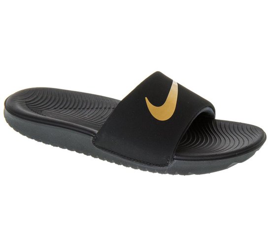 Nike Kawa Slippers - Maat 37.5 - Unisex - zwart/goud | bol.com