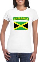 T-shirt met Jamaicaanse vlag wit dames XS