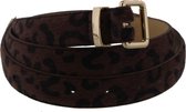 Riem met Panterprint - Luipaard - PU Kunstleer - Donkerbruin - 95 cm