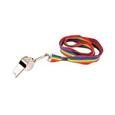 10x Regenboog gay pride kleuren keycord/koordjes met fluitje - Regenboogvlag LHBT accessoires