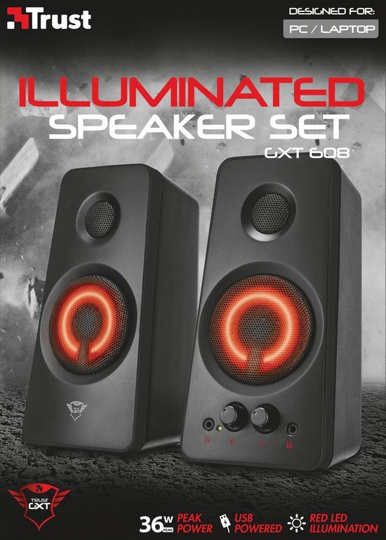 Trust Gaming GXT 608 Tytan Illuminated 2.0 Speaker Set for PC and Laptop  Computing