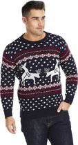 Foute Kersttrui Heren - Christmas Sweater "Rendieren doen een Spelletje" - Kerst trui Mannen Maat L