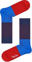 Happy Socks Block Rib Sokken - Blauw/Rood - Maat 36-40
