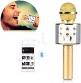 Draadloze Bluetooth Karaoke Microfoon HIFI - WS-858 - Goud+RATIE MG AUX KABEL