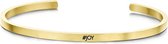 Key Moments 8KM-B00368 - Stalen open bangle met tekst - #joy - zirkonia - one-size - goudkleurig