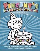 Vincent's Birthday Coloring Book Kids Personalized Books