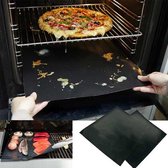 Grill Mat Voor Oven en BBQ - 2 Stuks - Hittebestendig Tot 290 Graden - Vaatwasser Bestendig - Zwart
