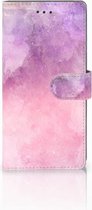 Geschikt voor Samsung Galaxy Note 8 Bookcase hoesje Design Pink Purple Paint