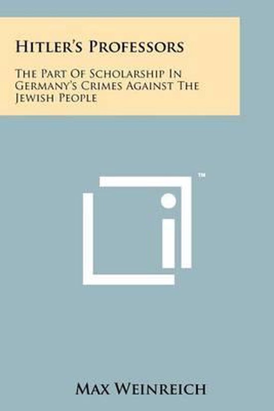 Hitler's Professors - cover