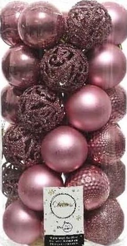 37x stuks kunststof/plastic kerstballen oudroze (velvet pink) - -... | bol.com