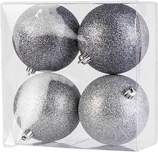 Boules De Noël à Paillettes - Lot De 16 Boules Peintes à La Main, 6 Cm, Finition Métallique Brillante - Déco Fêtes
