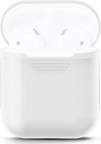 Voor Apple AirPods draagbare draadloze Bluetooth koptelefoon siliconen beschermende doos iPhone Anti-lost Dropproof opbergtas (oortelefoon niet meegeleverd)(White)
