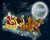 Diamond Painting pakket volwassenen | Kerstman naar de maan - 80 x 100 cm | Volledige bedekking met vierkante steentjes | FULL | DP Diamond Paintings