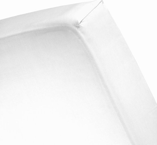 //Hoeslaken satijn 140 x 200 (01) white Standaard (tot 25 cm) Damai