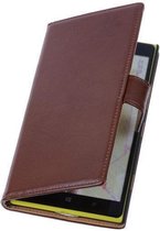 PU Leder Bruin Hoesje Nokia Lumia 1320 Book/Wallet Case/Cover