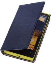 BestCases Nevy Blue Nokia Lumia 1320 Stand Luxe Echt Lederen Book Wallet Hoesje