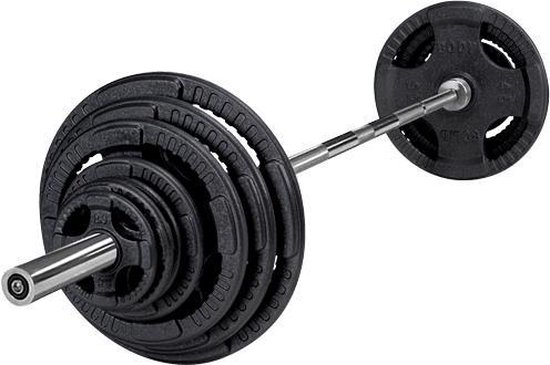 Body-Solid 140 kg set olympische halterschijven + halterstang + sluitveren  - Gewichten | bol.com