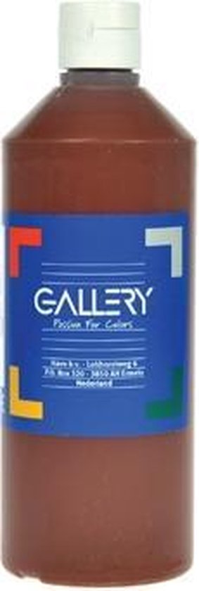 Gallery plakkaatverf, flacon van 500 ml, donkerbruin