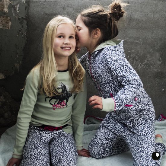 klif wetenschapper herhaling Zoïzo zachte warme meisjes pyjama luipaard print en paarden op de top  158/164 | bol.com