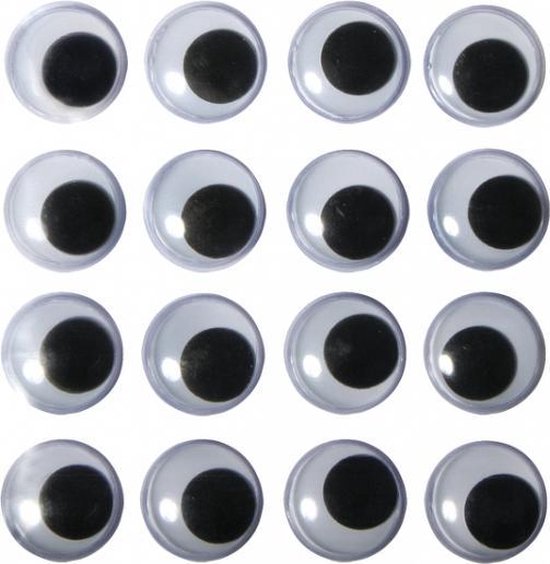 16x stuks zelfklevende wiebel oogjes 15 mm - Hobby knutselen ogen artikelen