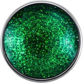 Quiges - Dames Click Button Drukknoop 18mm Space Glitter Groen - EBCM013