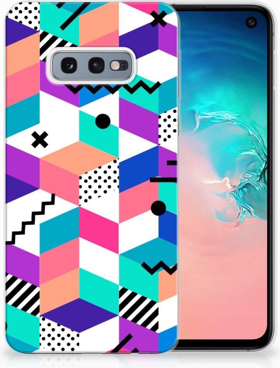Samsung Galaxy S10e TPU Hoesje Blokken Kleurrijk