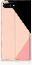 Telefoon hoesje iPhone 7 Plus | 8 Plus Black Pink Shapes