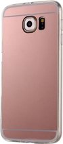geschikt voor Samsung Galaxy S6 Edge / G925 gegalvaniseerd spiegelend TPU back cover Hoesje (roze)
