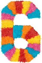 "Nummer 6 pinata - Feestdecoratievoorwerp - One size"