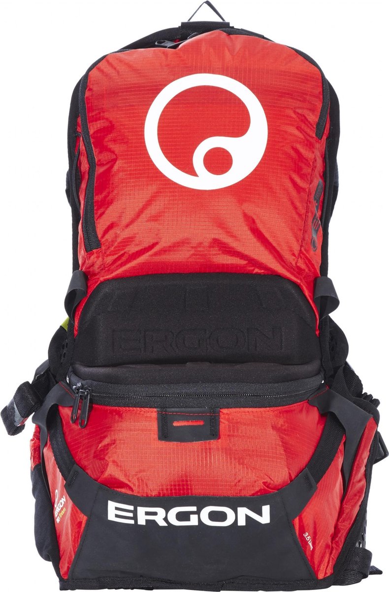 Ergon BE1 Enduro Protect fietsrugzak 3,5 L rood/zwart Maat Reg (bis 1,75m)