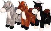 Pluche knuffel paard zwart 33 cm