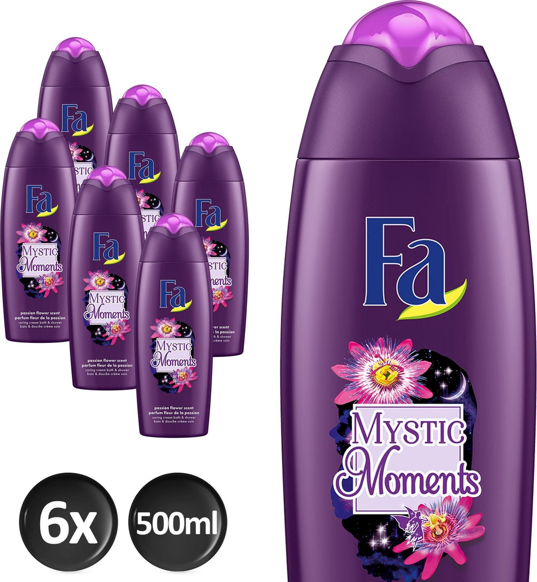 6x Fa Mystic Moments Shower Cream Shea Butter Passion Flower 250ml