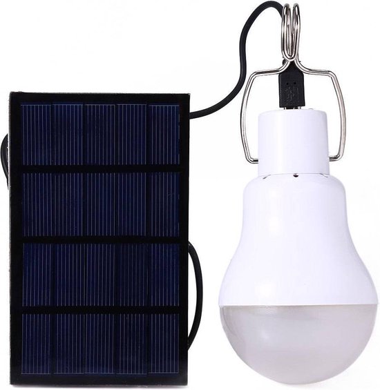 Draagbare LED lamp - met zonnepaneel - kampeerlamp - 1 st - DisQounts |  bol.com