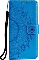 Shop4 - iPhone Xr Hoesje - Wallet Case Mandala Patroon Blauw