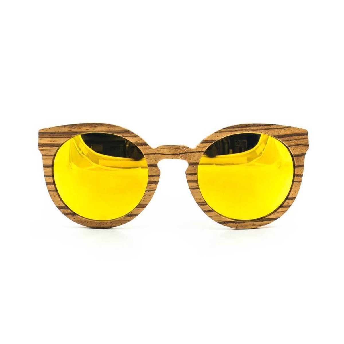 Hoentjen, houten zonnebril – St Augustine - goud reflecterend