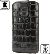 B2C Leather Case Wolfgang AT-AQ28D QWERTY Croco Look Black