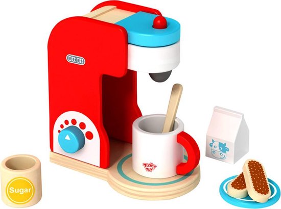hoorbaar dek vastleggen Houten speelgoed koffiezetapparaat | bol.com
