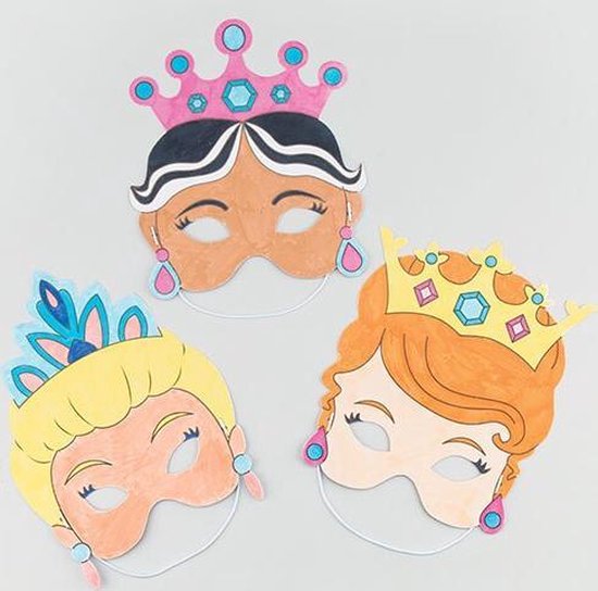 metalen Onderhoudbaar Minachting Maak en ontwerp je eigen prinses koningin maskers van karton - creatieve  themafeest... | bol.com