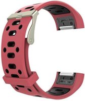 Horloge Band Voor de Fitbit Charge 2 - Siliconen Sport Watchband - Armband Lee Rood/Zwart - Geschikt voor de Activity Tracker